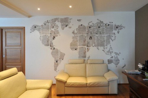 Карта мира из газет